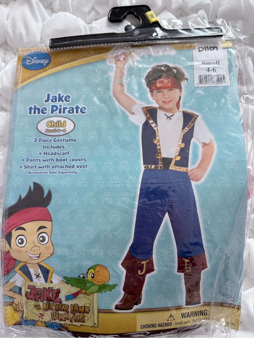 Disney Jake the Pirate Costume in Blue, Brown & Red